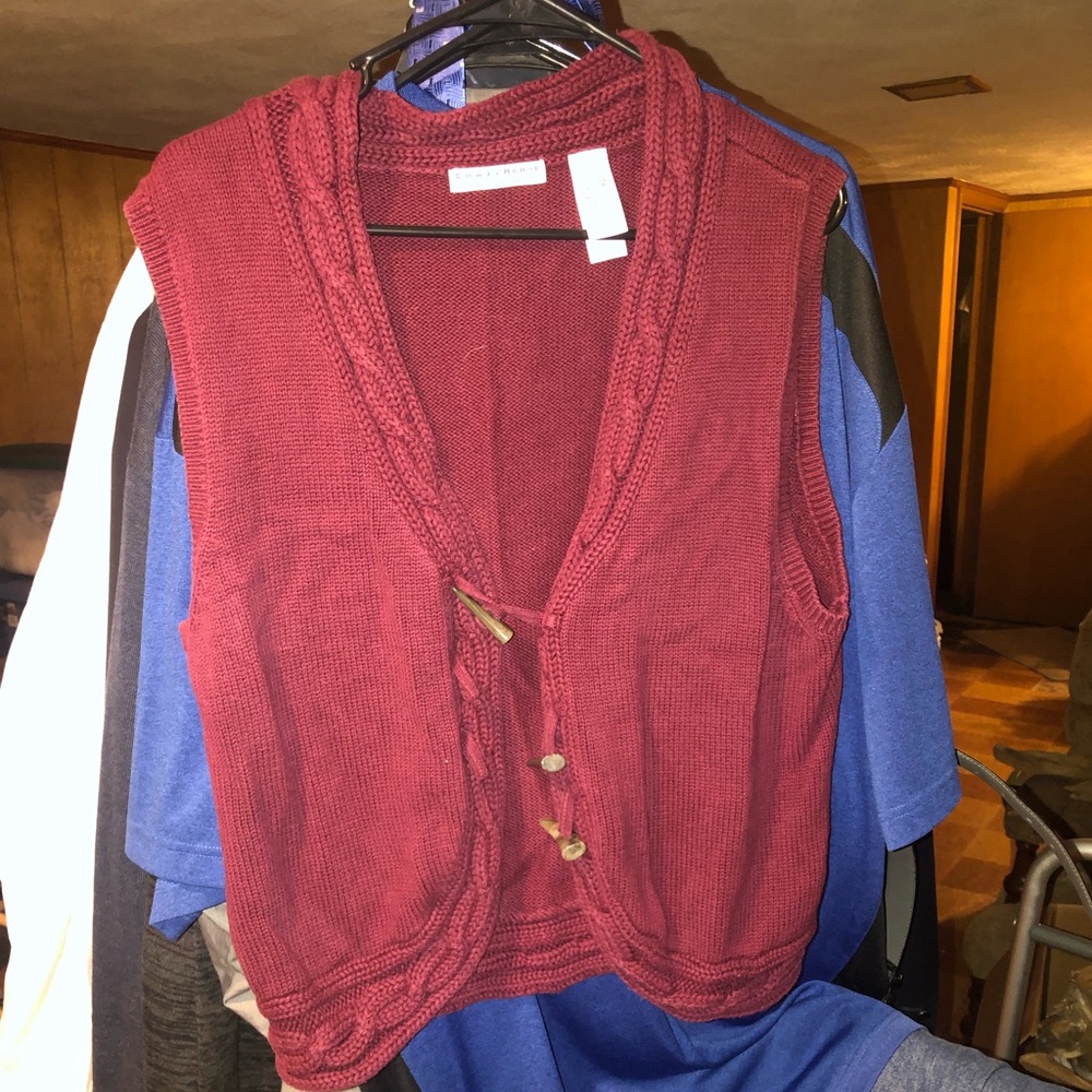 Maroon sweater vest